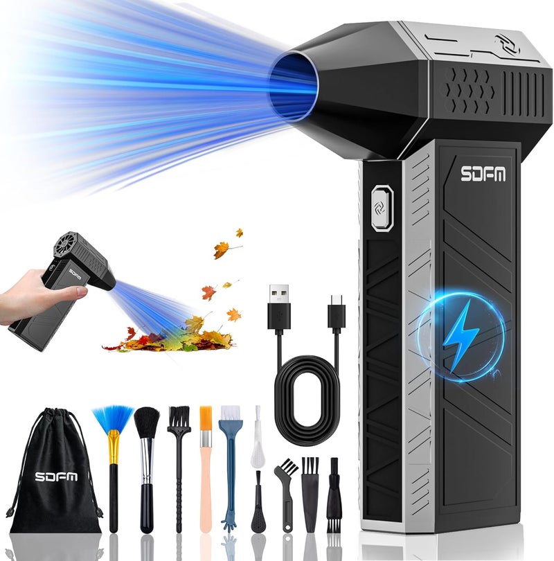 DFM Electric Air Duster - 130000RPM Compressed Air Duster，3 Gear Adjustable Jet Dry Blower can Reusable Can for Computer Keyboard,Outdoors,Car,Home.… (Black) - Image 1
